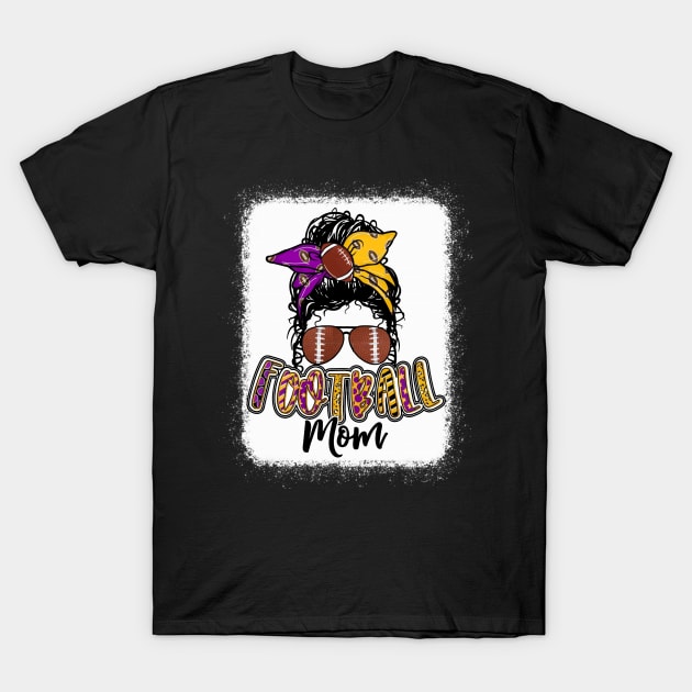 Football Mom Purple and Gold T-Shirt by Wonder man 